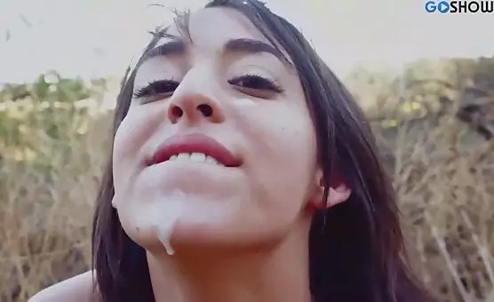 She Loves Her Mans Facial and Pierced Nipple Fun